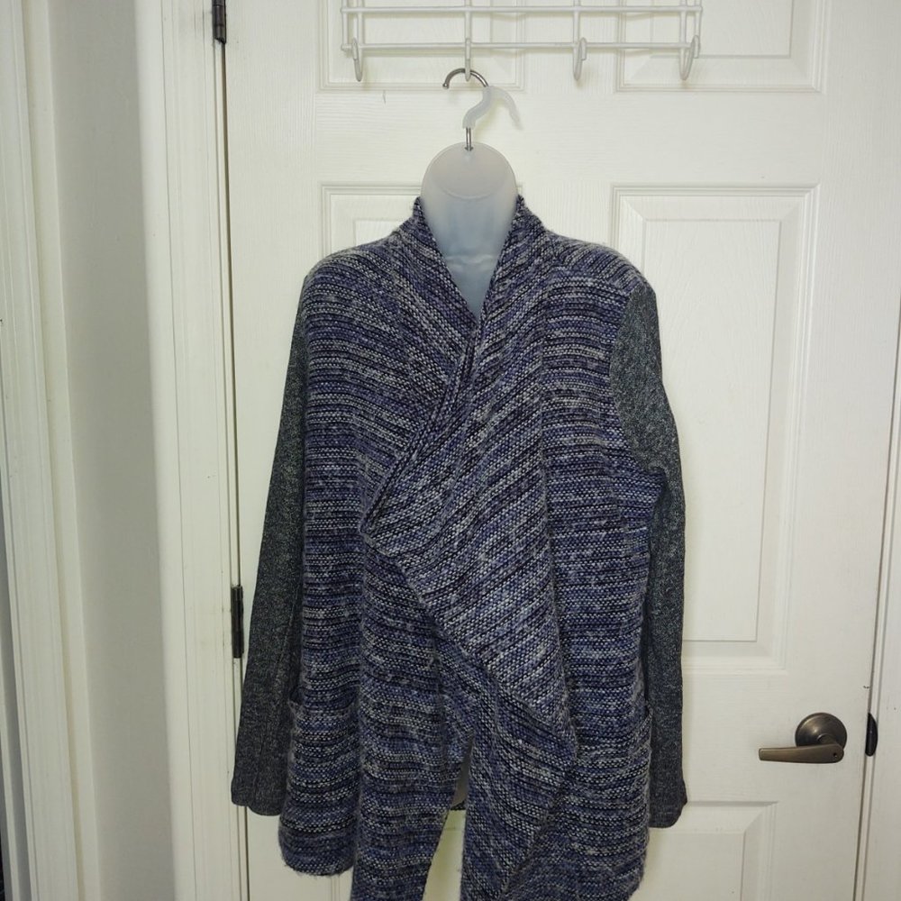 Lucky Brand Boho Knit Poncho Open Cardigan Wool Size XL